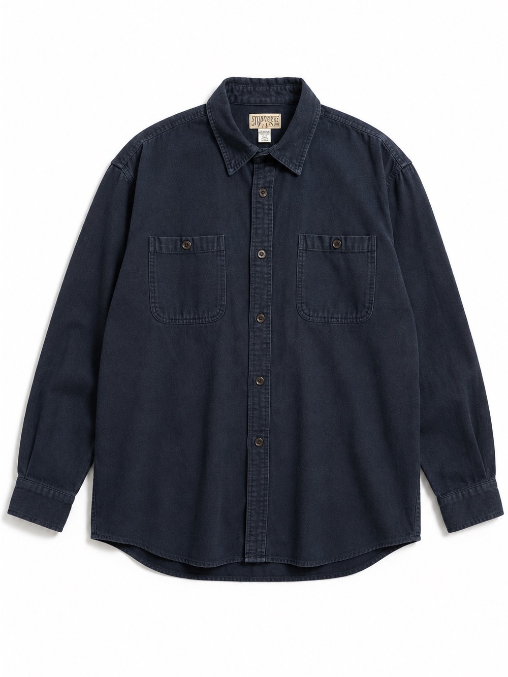 Duluth Trading Heavyweight Work Shirt Button Front Gray Cotton Canvas Size 2XL